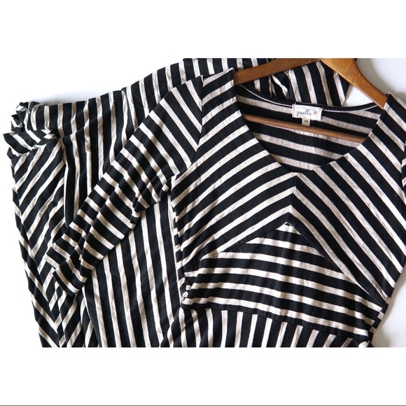 Puella Striped Black/Cream Maxi Dress XS - Picture 7 of 8